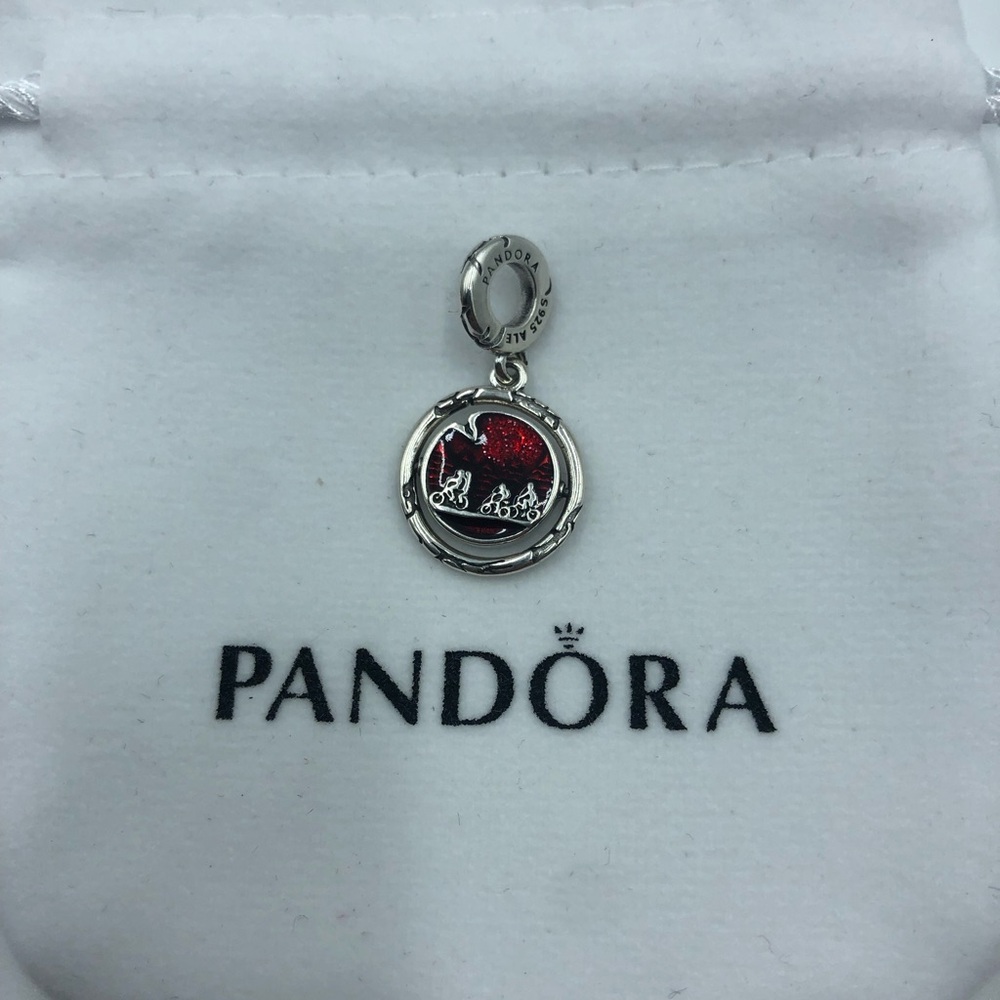 Pandora Silver and Red Sleigh Dangle Charm